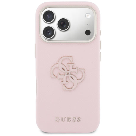 Husa de protectie Guess Hardcase Resin Logo compatibil cu iPhone 17 Pro, Roz