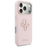 Husa de protectie Guess Hardcase Resin Logo compatibil cu iPhone 17 Pro, Roz