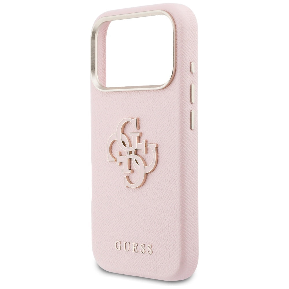 Husa de protectie Guess Hardcase Resin Logo compatibil cu iPhone 17 Pro, Roz