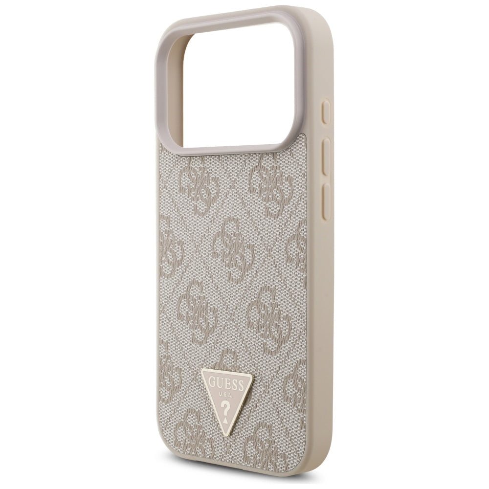 Husa de protectie Guess Hardcase 4G with Strap Triangle Logo MagSafe (GUHMP17LP4TSDPPSP) compatibil cu iPhone 17 Pro, Roz