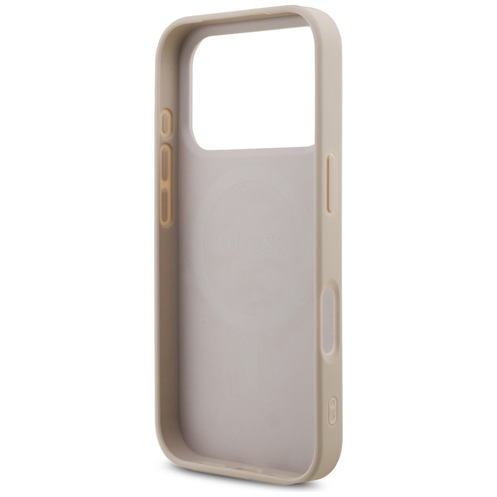 Husa de protectie Guess Hardcase 4G with Strap Triangle Logo MagSafe (GUHMP17LP4TSDPPSP) compatibil cu iPhone 17 Pro, Roz