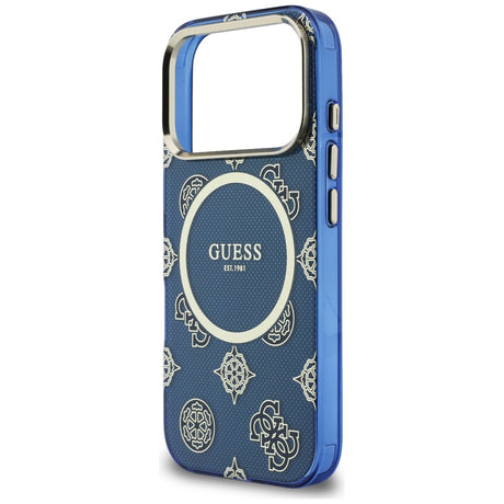 Husa de protectie Guess IML Peony Dot MagSafe (GUHMP17L5HPOEDB) compatibil cu iPhone 17 Pro, Albastru