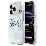 Husa de protectie Karl Lagerfeld Glitter Karl Script Logo MagSafe (KLHMP17L6LKSCAMT) compatibil cu iPhone 17 Pro, Transparent