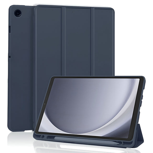 Husa de protectie tableta Techsuit Flex Trifold (with Pencil Holder) compatibil cu Samsung Galaxy Tab A11 / A9, Albastru Inchis
