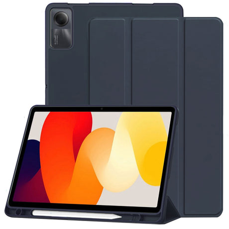 Husa de protectie tableta Techsuit Flex Trifold (with Pencil Holder) compatibil cu Xiaomi Redmi Pad SE 11", Albastru Inchis