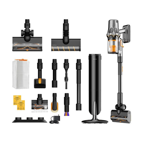 Deerma Cordless Vacuum Cleaner (T50W Station), 27000Pa, 600W, 2500mAh, HEPA, Cyclone Technology, LED Display, Negru
