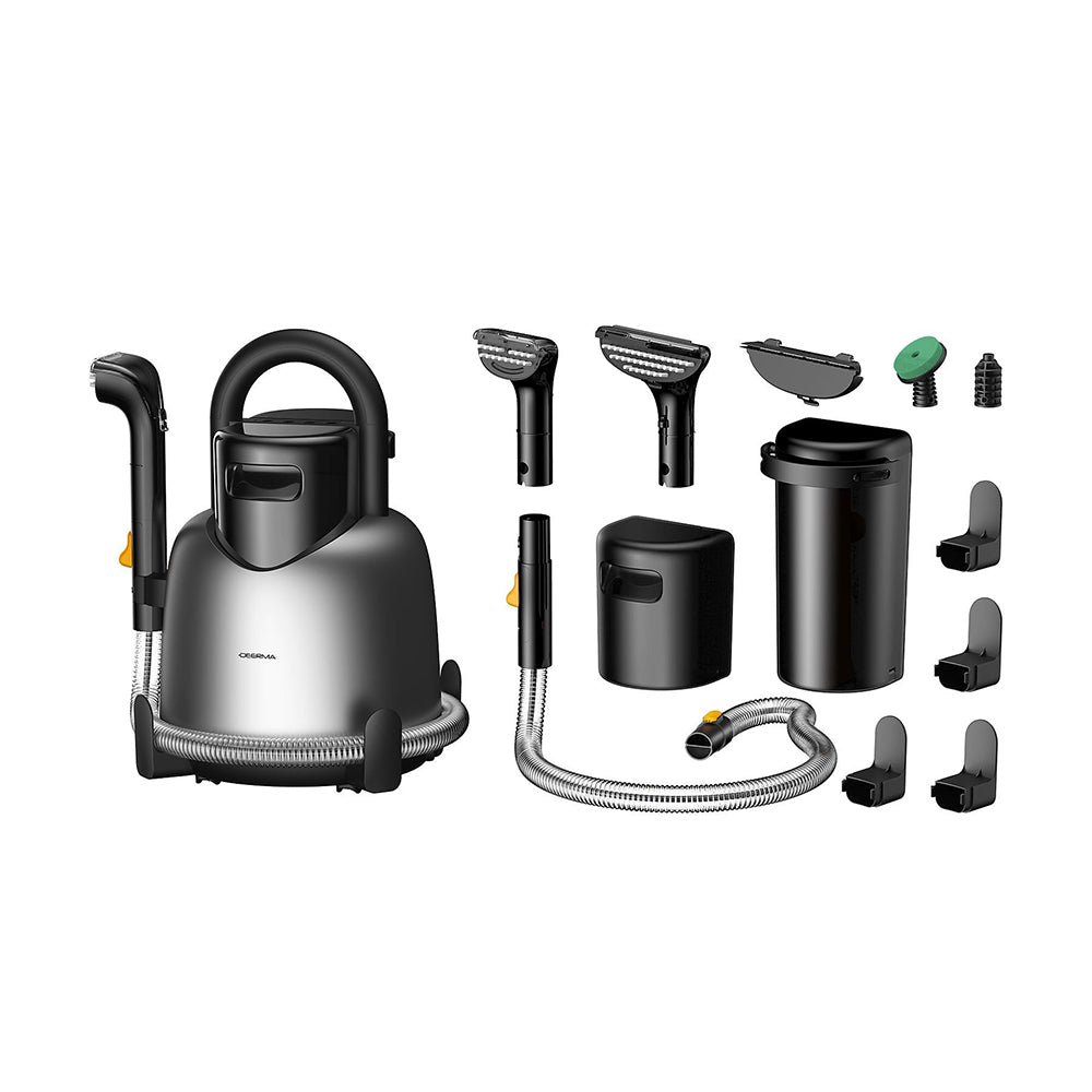Gadget Deerma Steam Cleaner (BY700 S), 13000Pa, 1700W, High Temperature, 3 Modes, 5 Brush Heads, 6D Wash, Self-Cleaning, Negru