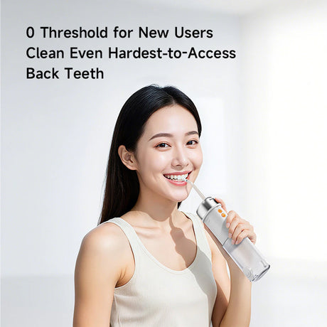Deerma Water Flosser (CY01), Portable, 4x Intensity Levels, Detachable Tank, High-Energy Pulses, 8W, USB-C, IPX7, Alb