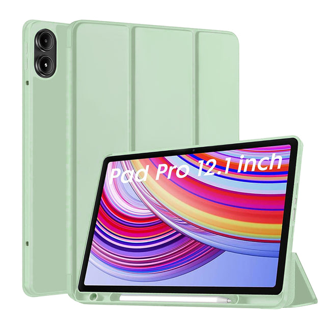 Husa de protectie tableta Techsuit Flex Trifold (with Pencil Holder) compatibil cu Xiaomi Redmi Pad Pro / Redmi Pad Pro 5G / Poco Pad, Matcha Green