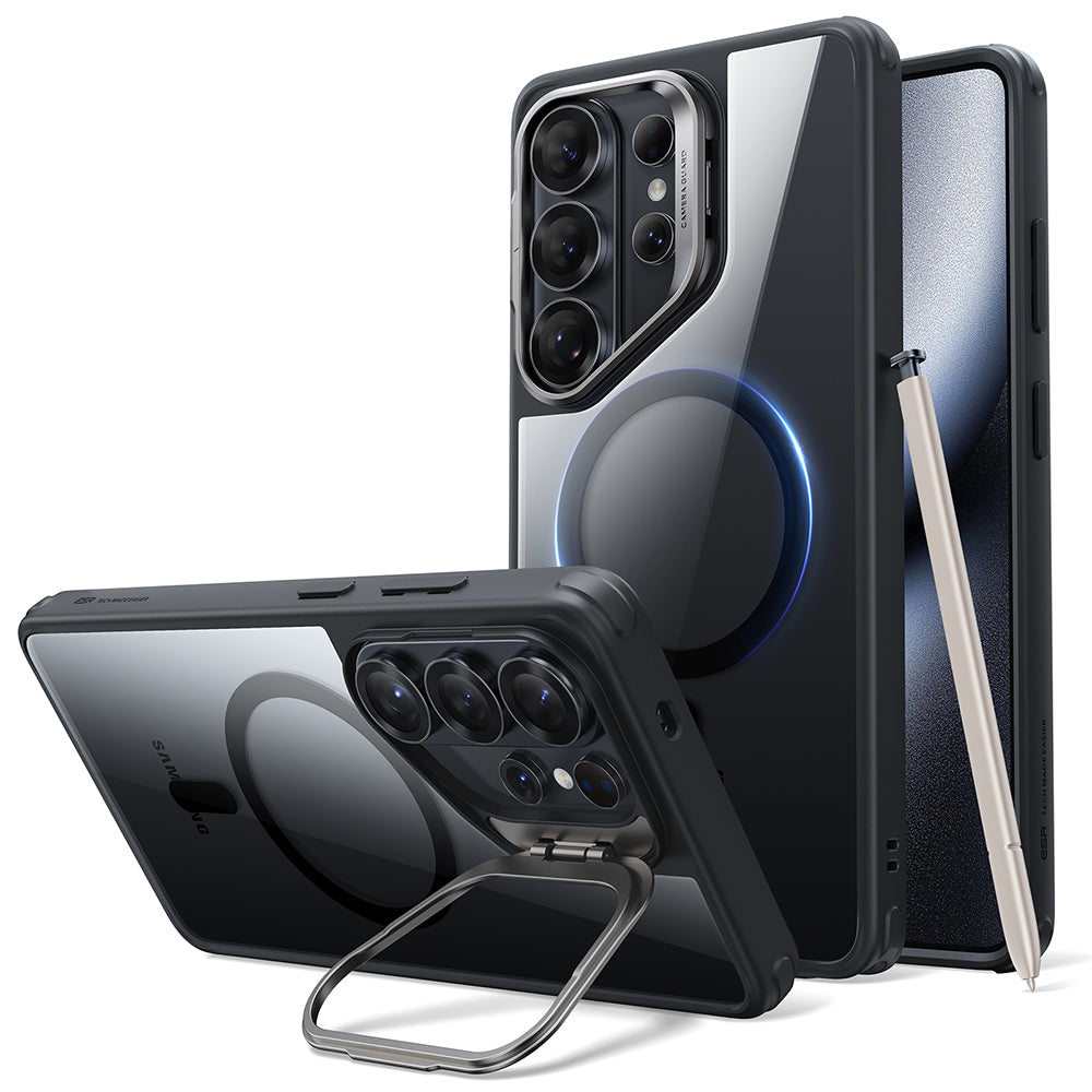 Husa de protectie ESR Classic Hybrid HaloLock Kickstand compatibil cu Samsung Galaxy S26 Ultra, Transparent Black