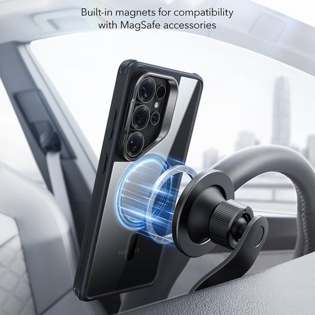 Husa de protectie ESR Classic Hybrid HaloLock Kickstand compatibil cu Samsung Galaxy S26 Ultra, Transparent Black