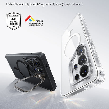 Husa de protectie ESR Classic Hybrid HaloLock Kickstand compatibil cu Samsung Galaxy S26 Ultra, Negru Mat