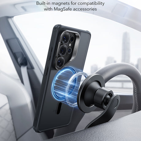 Husa de protectie ESR Classic Hybrid HaloLock Kickstand compatibil cu Samsung Galaxy S26 Ultra, Negru Mat