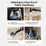 Gadget Deerma Steam Cleaner (BY700 S), 13000Pa, 1700W, High Temperature, 3 Modes, 5 Brush Heads, 6D Wash, Self-Cleaning, Negru