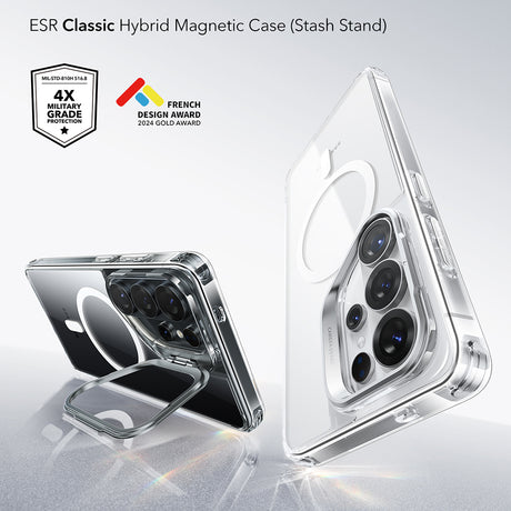 Husa de protectie ESR Classic Hybrid HaloLock Kickstand compatibil cu Samsung Galaxy S26 Ultra, Transparent