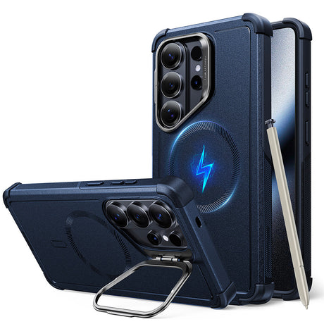 Husa de protectie ESR Cyber Armor Kickstand compatibil cu Samsung Galaxy S26 Ultra, Albastru