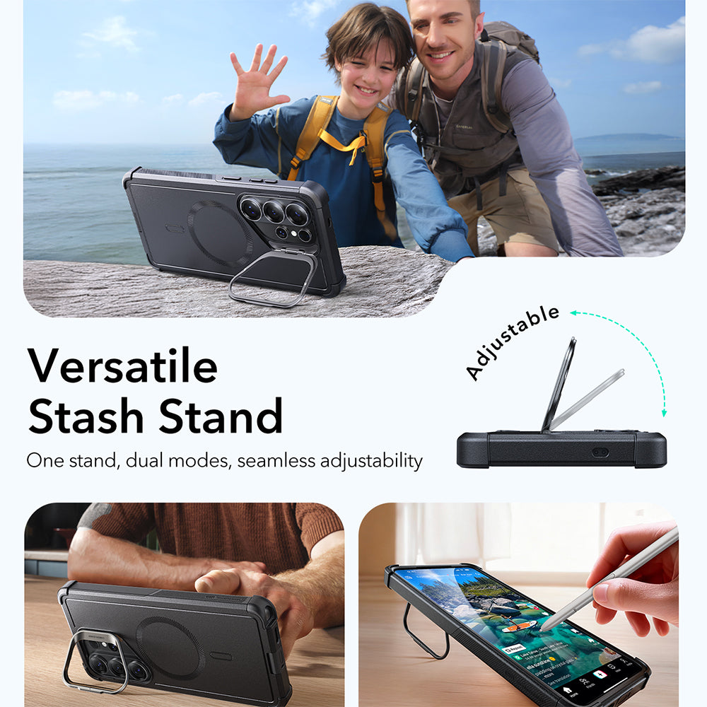 Husa de protectie ESR Cyber Armor Kickstand compatibil cu Samsung Galaxy S26 Ultra, Albastru
