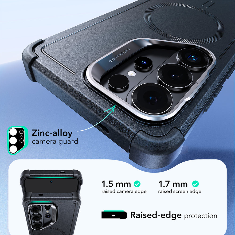 Husa de protectie ESR Cyber Armor Kickstand compatibil cu Samsung Galaxy S26 Ultra, Albastru