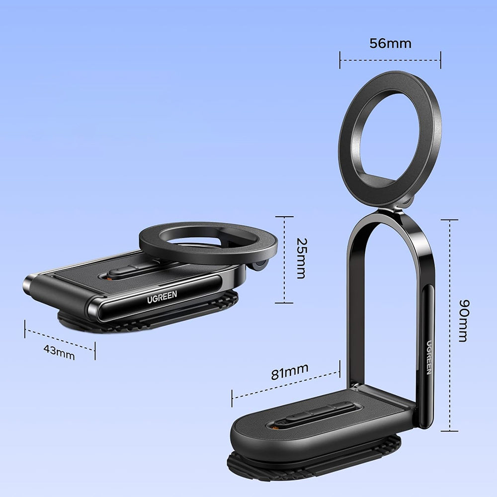 Suport Ugreen LP924 (65186), MagSafe, for Dashboard, Foldable, 360°, Secure Hold, Detachable Base, Negru