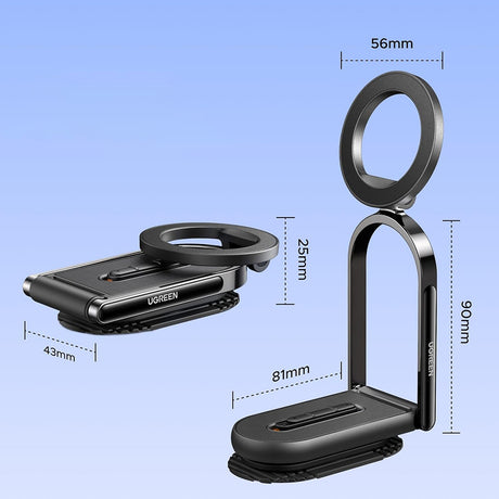 Suport Ugreen LP924 (65186), MagSafe, for Dashboard, Foldable, 360°, Secure Hold, Detachable Base, Negru