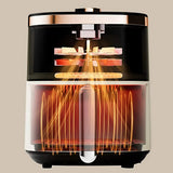 Gadget Deerma Air Fryer (KZ30W), 3L Bowl Capacity, 1200W, 360° Hot Air Circulation, 7 Programs, Timer, Oil-Free Cooking, Auriu