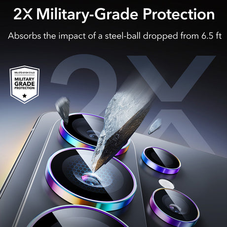 Folie de protectie ESR Armorite Camera Lens Protectors compatibil cu Samsung Galaxy S26 Ultra, Chromatic