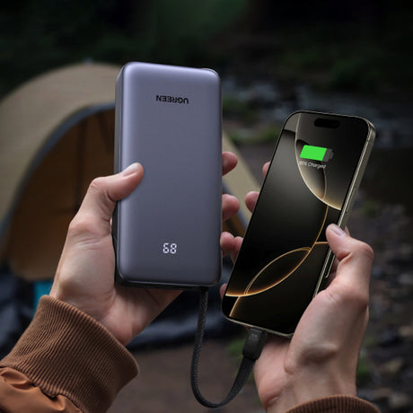 Baterie Externa cu Cablu Incorporat, USB, Type-C, 20000mAh, 45W - Ugreen PB536 (55988B) - Grey