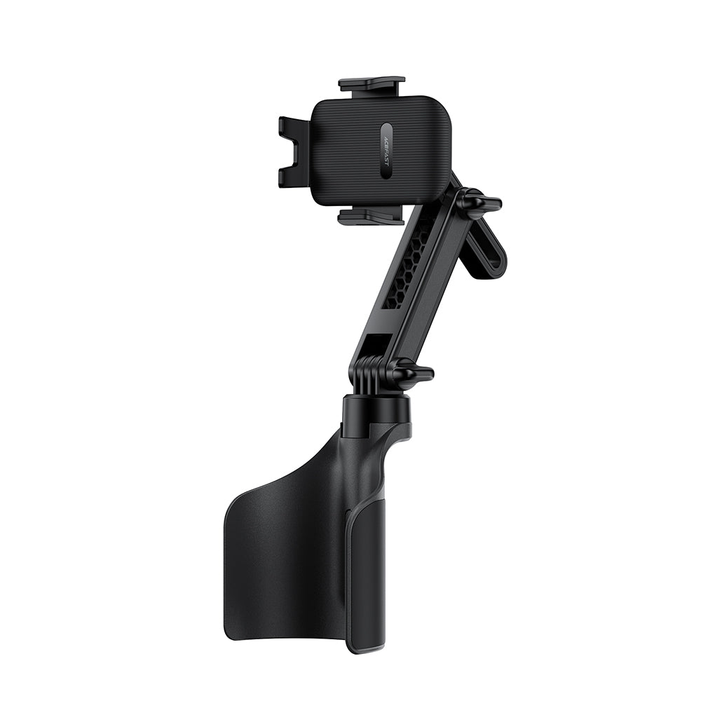 Suport Acefast- Car Holder (D63) with 2 Bases, Reliable Clamps, One-key Opening, Flexible Rod, Non‑slip Silicone, Universal, Black