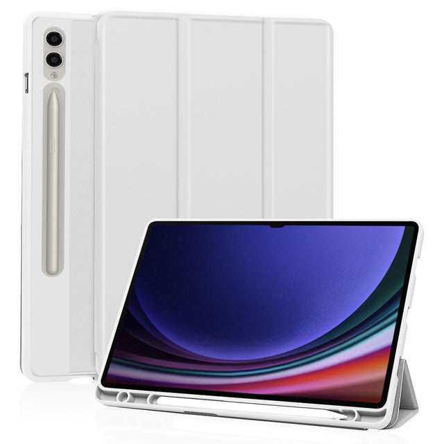 Husa de protectie tableta Techsuit Flex Trifold (with Pencil Holder) compatibil cu Samsung Galaxy Tab S9 Ultra / S10 Ultra, Gri