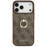 Husa de protectie Guess Hardcase 4G Ring Stand (GUHCP17X4GMRBR) compatibil cu iPhone 17 Pro Max, Maro