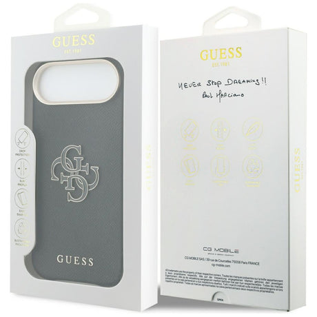 Husa de protectie Guess Hardcase Resin Logo (GUHCP17M5PS4RGGK) compatibil cu iPhone 17 Air, Negru