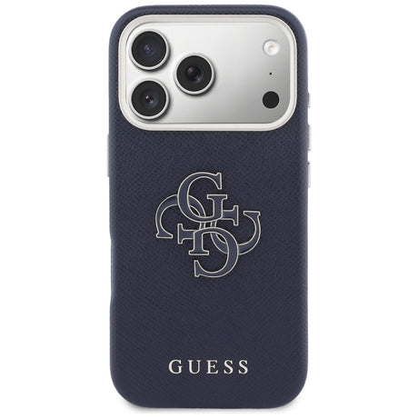 Husa de protectie Guess Hardcase Resin Logo (GUHCP17X5PS4RGGB) compatibil cu iPhone 17 Pro Max, Albastru