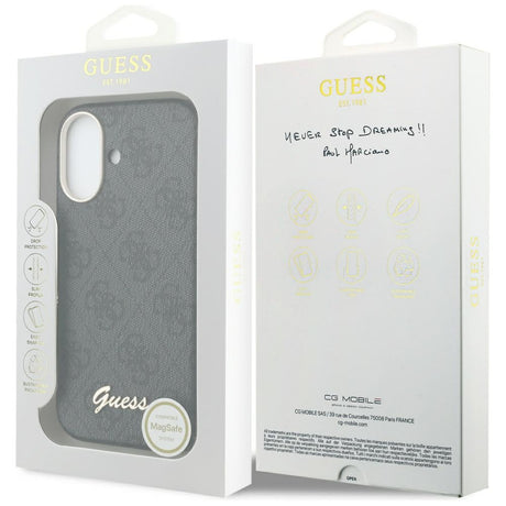 Husa de protectie Guess 4G Script MagSafe (GUHMP17S5P4FWMSK) compatibil cu iPhone 17, Negru