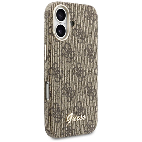 Husa de protectie Guess 4G Script MagSafe (GUHMP17S5P4FWMSW) compatibil cu iPhone 17, Maro
