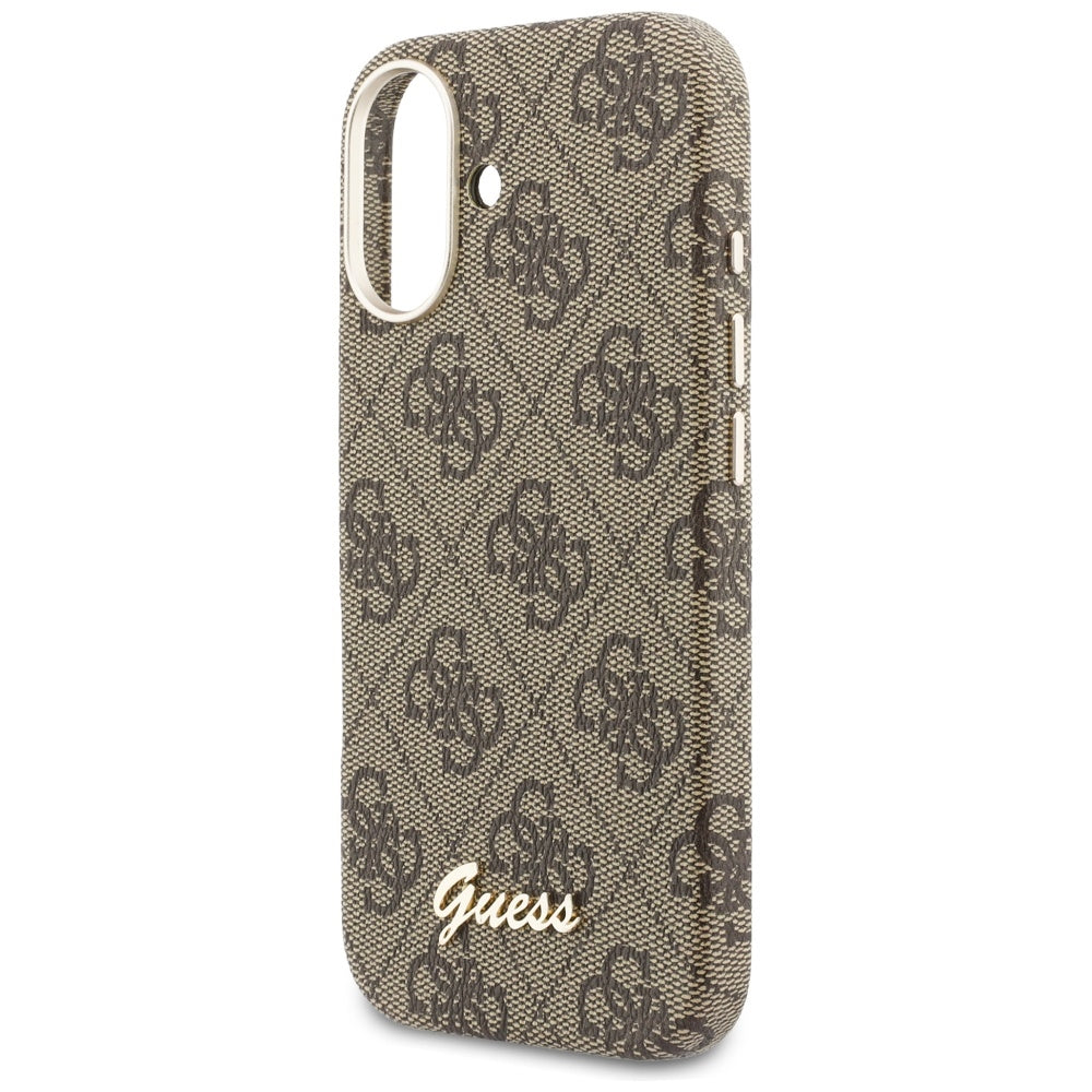 Husa de protectie Guess 4G Script MagSafe (GUHMP17S5P4FWMSW) compatibil cu iPhone 17, Maro