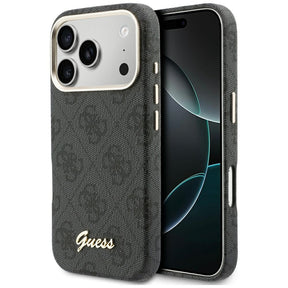 Husa de protectie Guess 4G Script MagSafe (GUHMP17L5P4FWMSK) compatibil cu iPhone 17 Pro, Negru