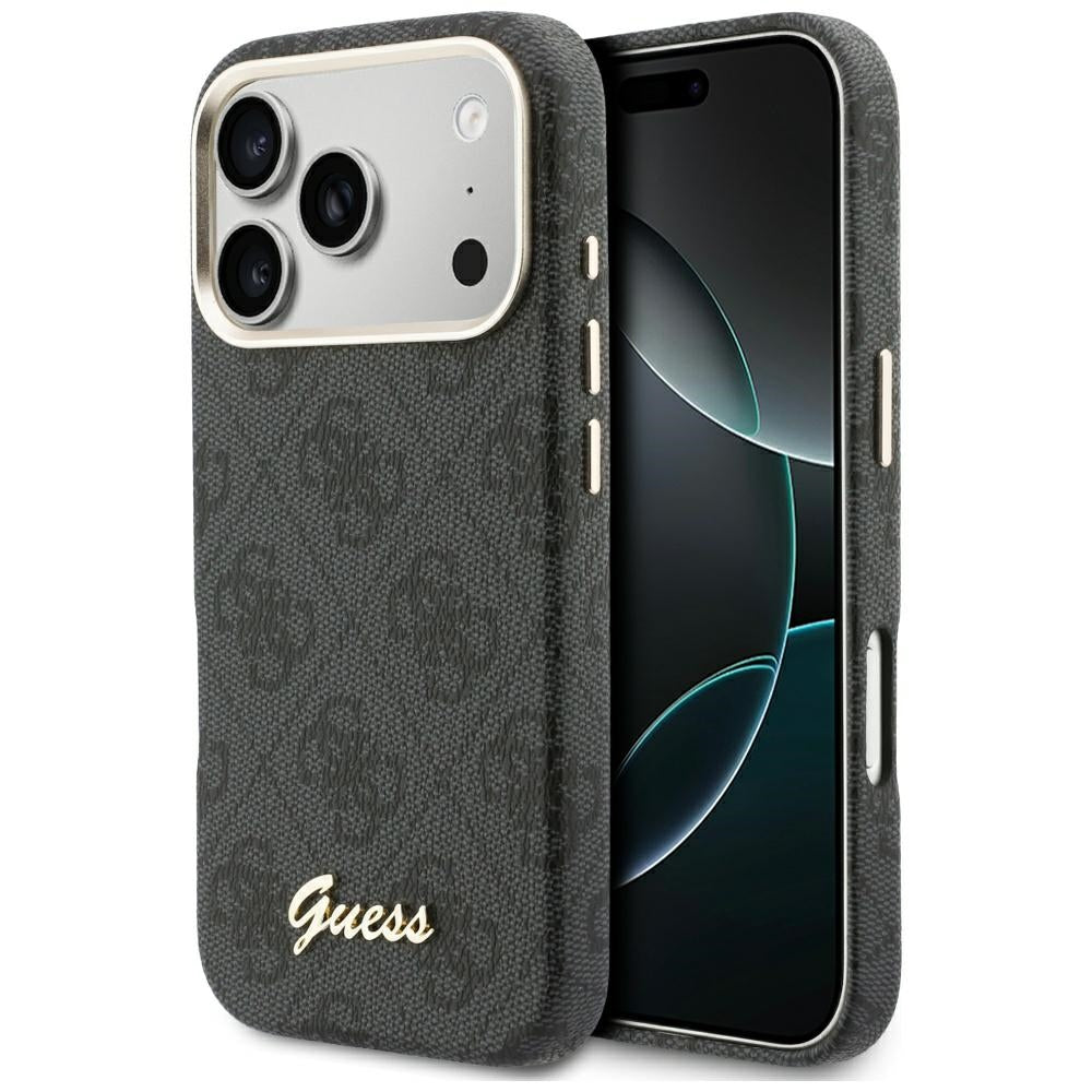 Husa de protectie Guess 4G Script MagSafe (GUHMP17X5P4FWMSK) compatibil cu iPhone 17 Pro Max, Negru