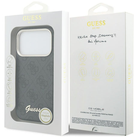 Husa de protectie Guess 4G Script MagSafe (GUHMP17X5P4FWMSK) compatibil cu iPhone 17 Pro Max, Negru