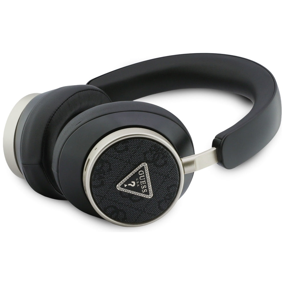 Casti Guess Wireless 4G Triangle Logo (GUBHC15P4MRCTK), Bluetooth, ENC Technology, Over-ear, Eco Leather, Negru