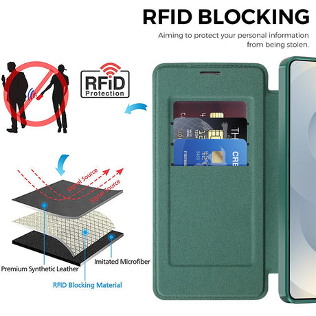 Husa de protectie Techsuit SmartMag Book compatibil cu Samsung Galaxy S26 Ultra, Verde