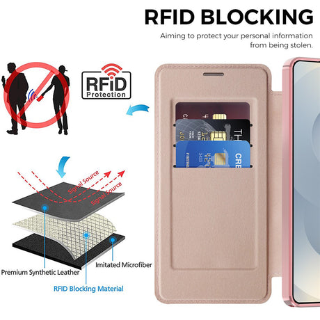 Husa de protectie Techsuit SmartMag Book compatibil cu Samsung Galaxy S26 Ultra, Roz