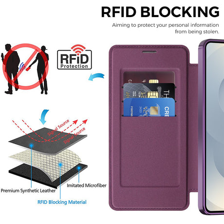 Husa de protectie Techsuit SmartMag Book compatibil cu Samsung Galaxy S26 Plus, Mov