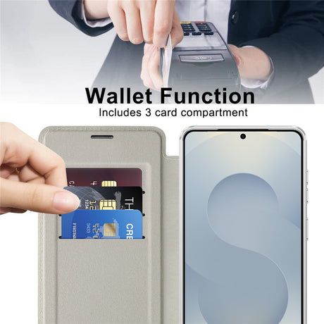 Husa de protectie Techsuit SmartMag Book compatibil cu Samsung Galaxy S26 Plus, Gri