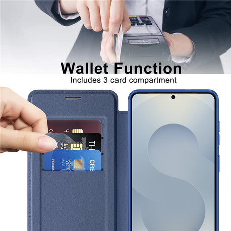 Husa de protectie Techsuit SmartMag Book compatibil cu Samsung Galaxy S26 Plus, Albastru