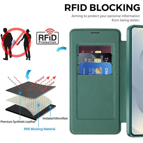Husa de protectie Techsuit SmartMag Book compatibil cu Samsung Galaxy S26 Plus, Verde