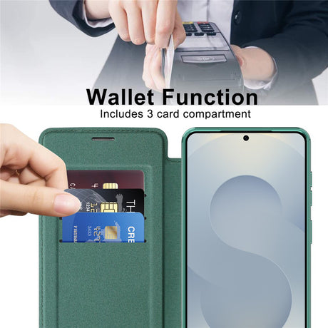 Husa de protectie Techsuit SmartMag Book compatibil cu Samsung Galaxy S26 Plus, Verde