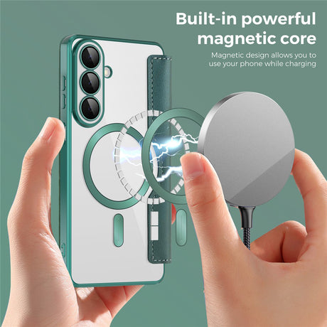 Husa de protectie Techsuit SmartMag Book compatibil cu Samsung Galaxy S26 Plus, Verde