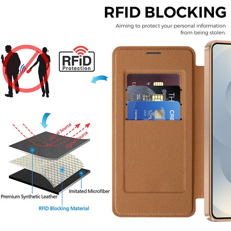Husa de protectie Techsuit SmartMag Book compatibil cu Samsung Galaxy S26 Plus, Maro