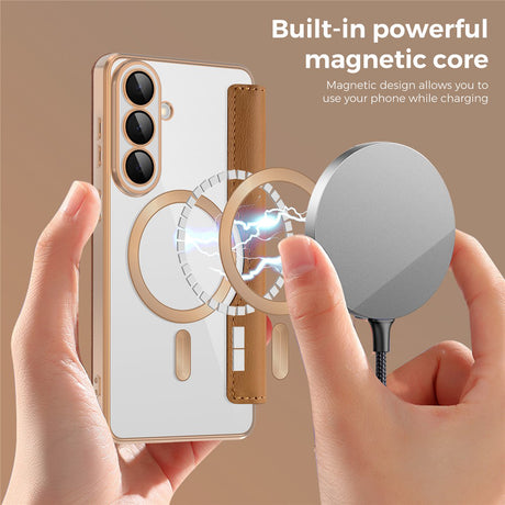 Husa de protectie Techsuit SmartMag Book compatibil cu Samsung Galaxy S26 Plus, Maro