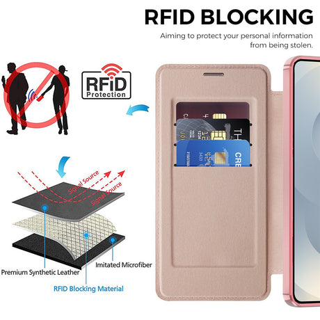 Husa de protectie Techsuit SmartMag Book compatibil cu Samsung Galaxy S26 Plus, Roz